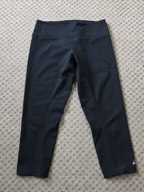 Asics Black Capri Leggings with Logo